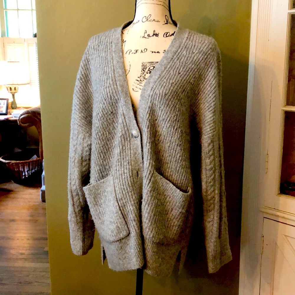 Gray cardigan